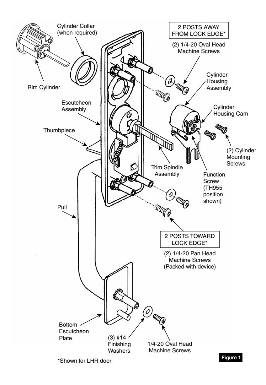 Corbin Russwin ED5000 Series TH955 and TH959 Trim Installation Instructions image on page 5