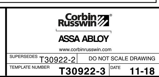 Corbin Russwin ED5200S Wide Stile SecureBolt 730F77 Strike Metal Door and Frame or Mullion Template_T30922 diagram on page 1