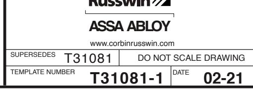 Corbin Russwin ED5470 Series M55 Option Bottom Rod Template_T31081 diagram on page 1