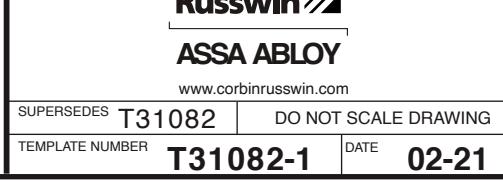 Corbin Russwin ED5470 Series M55 Option Bottom Rod Template_T31082 image on page 1