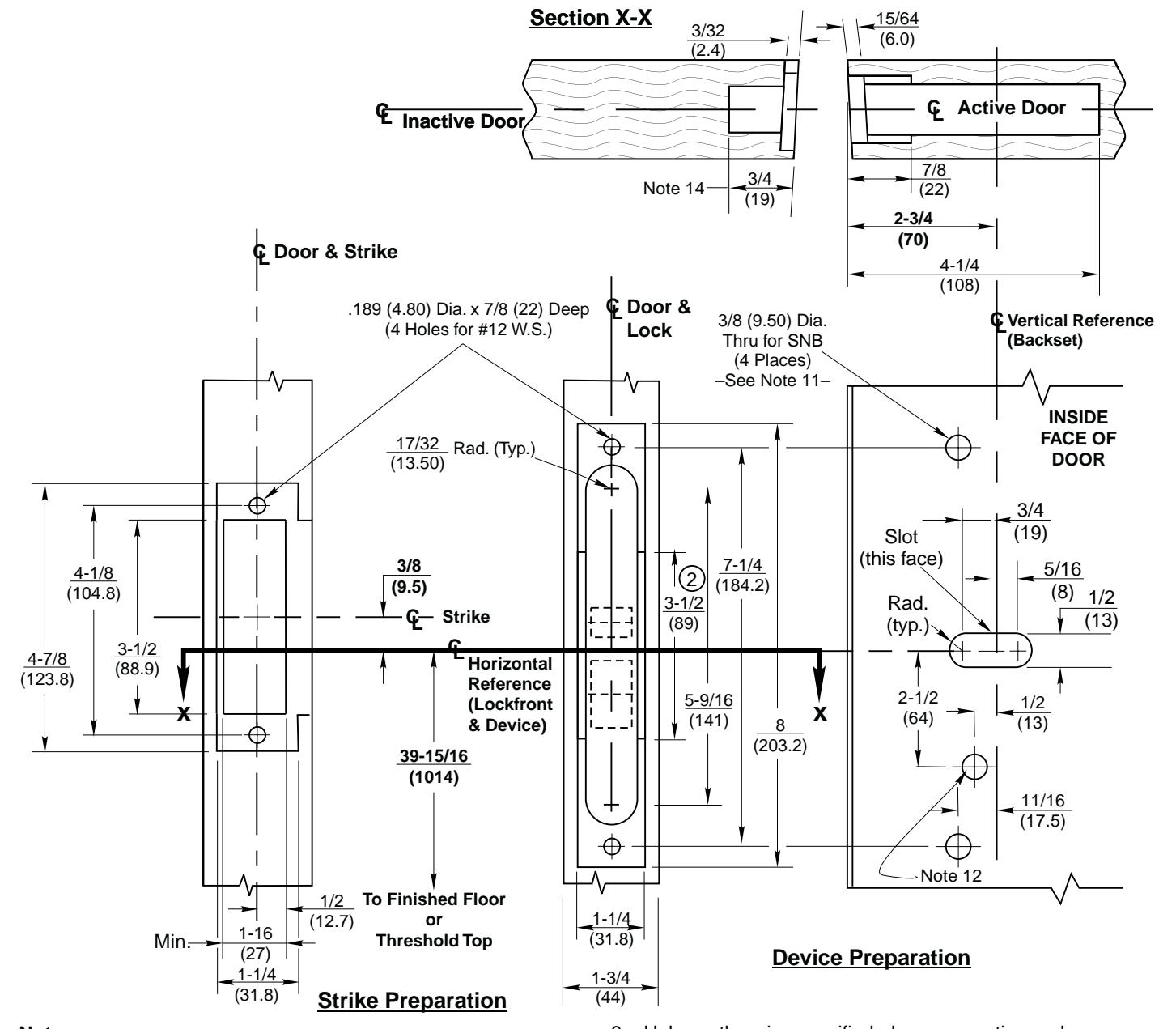 Corbin Russwin ED5600(A) Wide Stile Mortise ANSI A115.1 Strike Optional SNB Pair of Wood or Composite Doors with…_T30844 diag