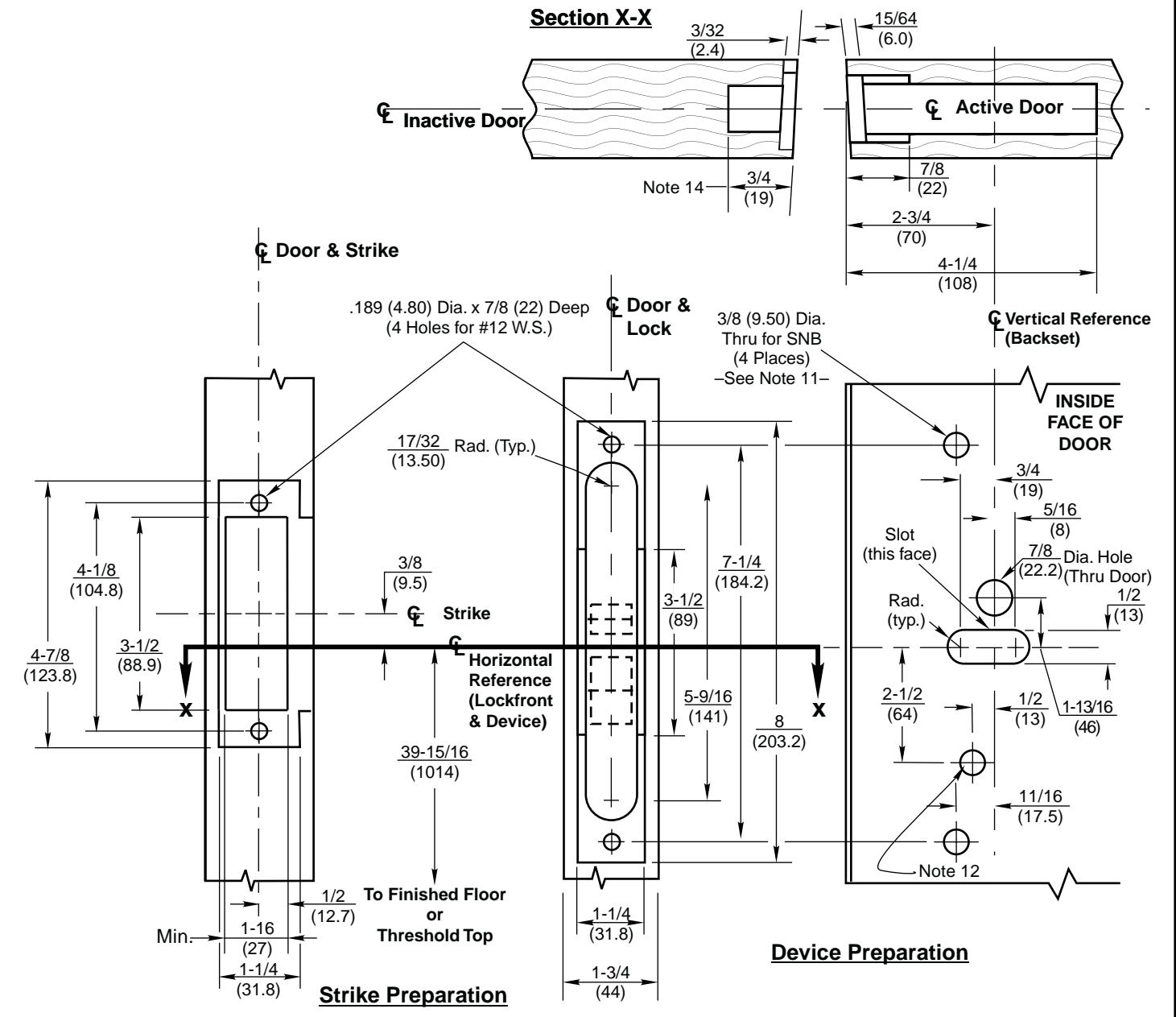 Corbin Russwin ED5602(A) Wide Stile Double Cylinder Mortise ANSI A115.1 Strike Optional SNB Pair of Wood or Comp…_T30986 diag