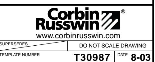 Corbin Russwin ED5602(A) Wide Stile Double Cylinder Mortise SB134 or SB214 Open Back Strike Pair of Wood or Comp…_T30987 imag