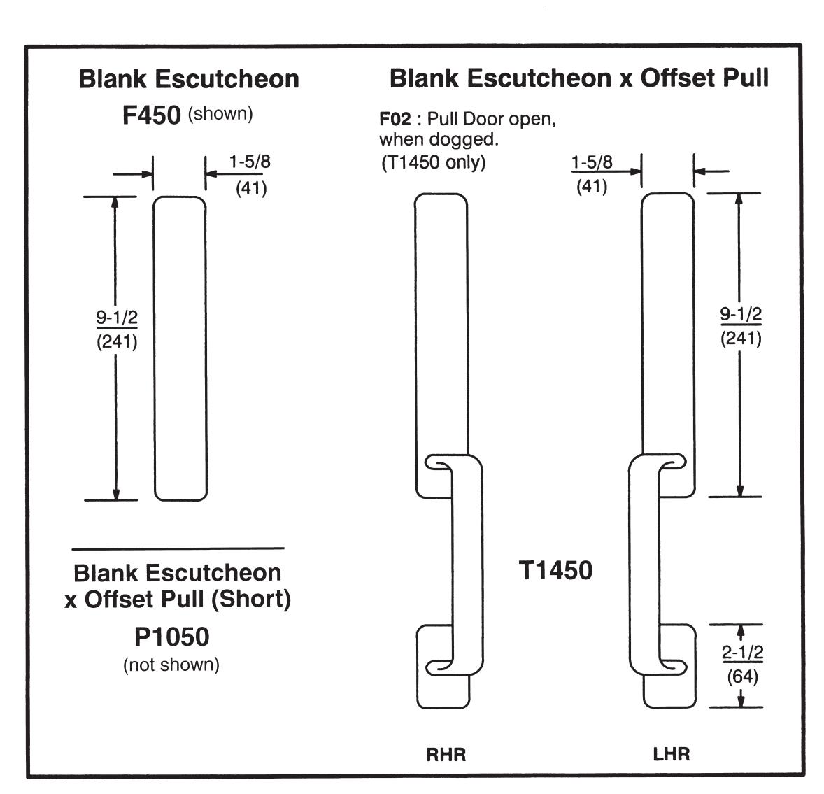 Corbin Russwin F450, P1050, T1450 Trim for ED4000 Series Narrow Stile Installation Instructions_FM186 diagram on page 1