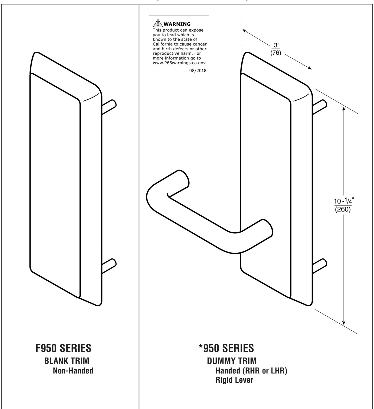 Corbin Russwin F950 and 950 Heavy Duty Trim for ED5000 Series Wide Stile Wood and Metal Doors Installation Instr…_FM195 diagr