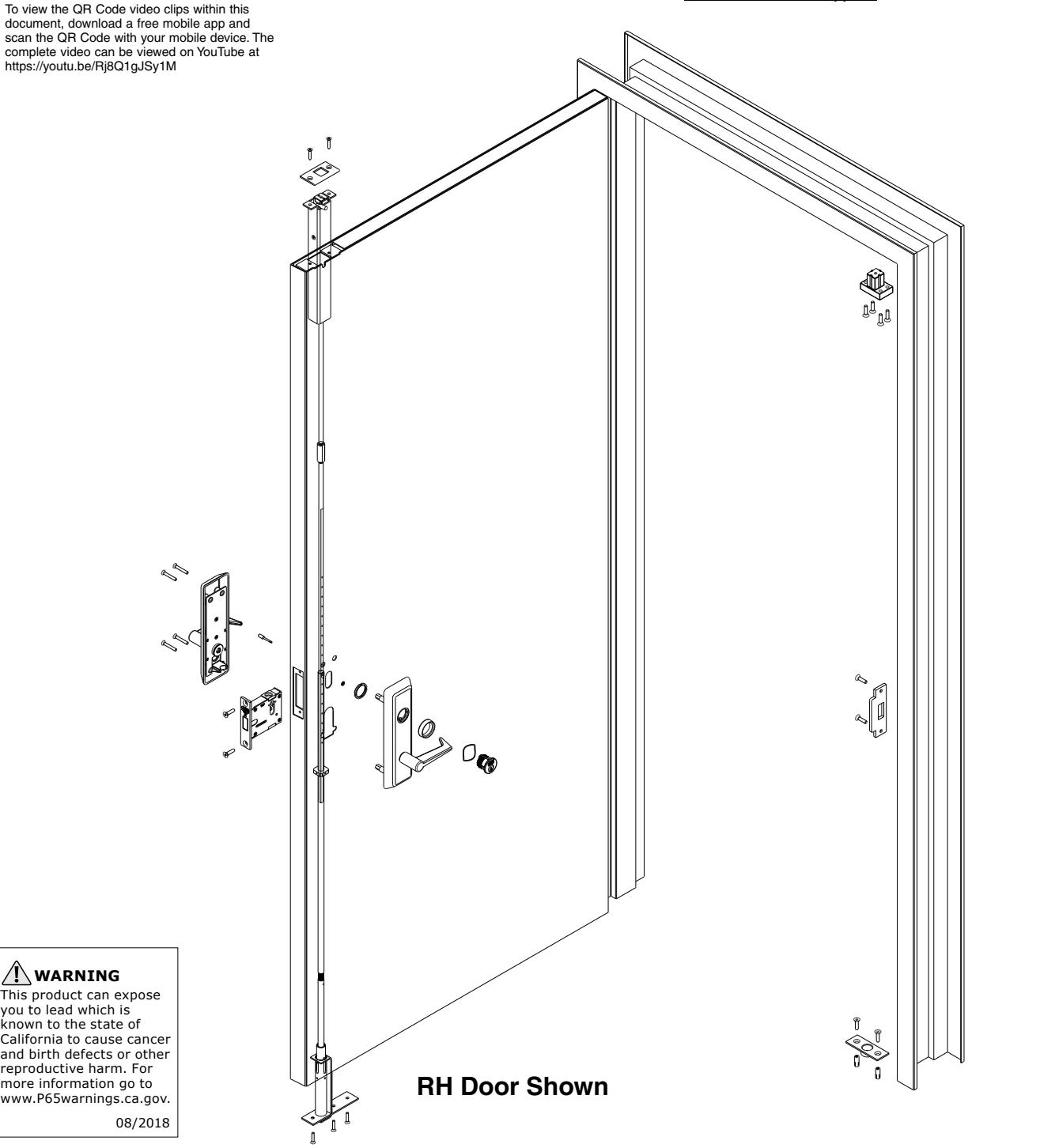 Corbin Russwin FE6800 Series Multi-Point Lock Installation Instructions diagram on page 1