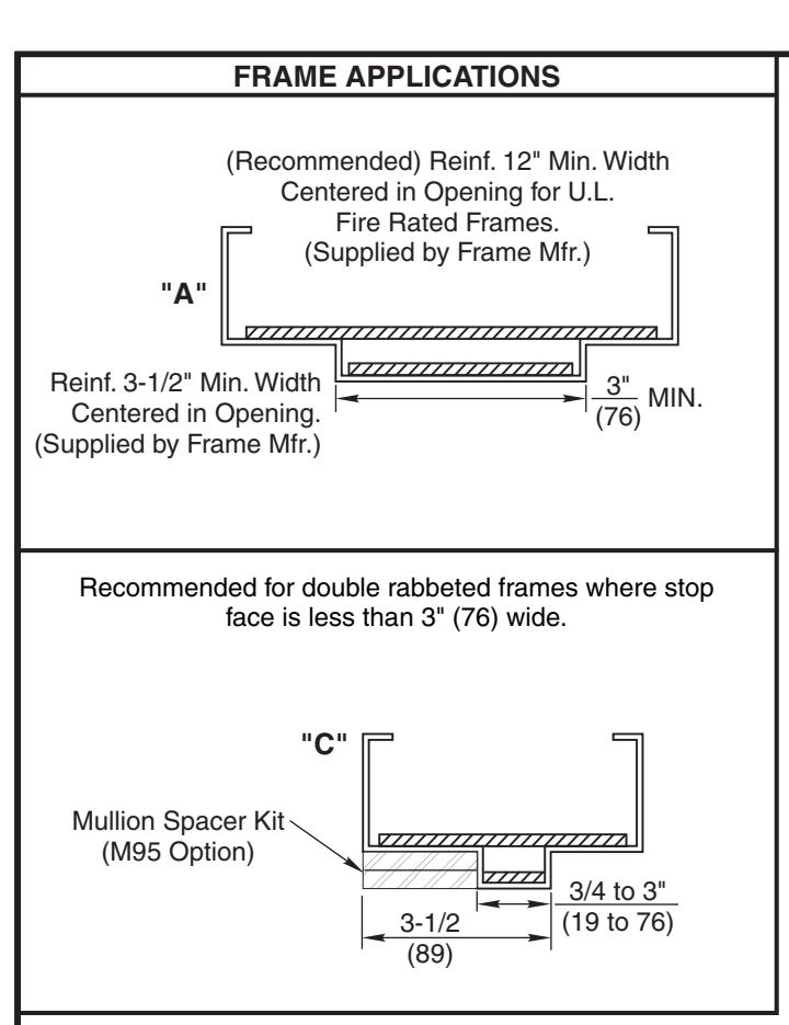 Corbin Russwin FE707A, WS707AKM, FE708A, and WS708AKM Mullions for ED5000 and PED5000 Series Template_T31075 diagram on page 