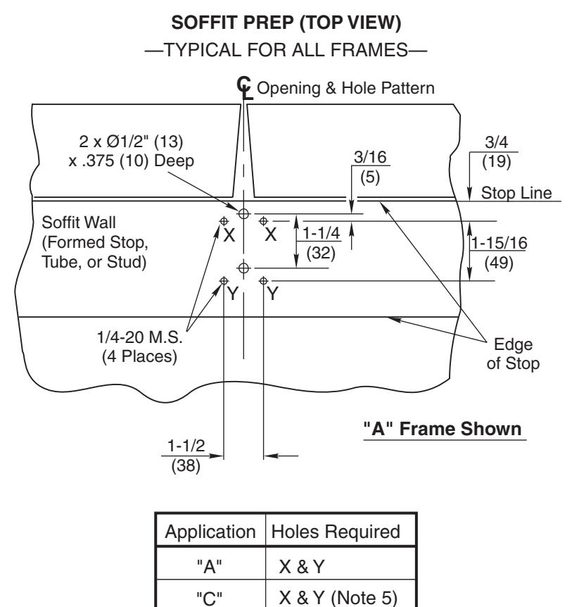 Corbin Russwin FE707A, WS707AKM, FE708A, and WS708AKM Mullions for ED5000 and PED5000 Series Template_T31075 diagram on page 