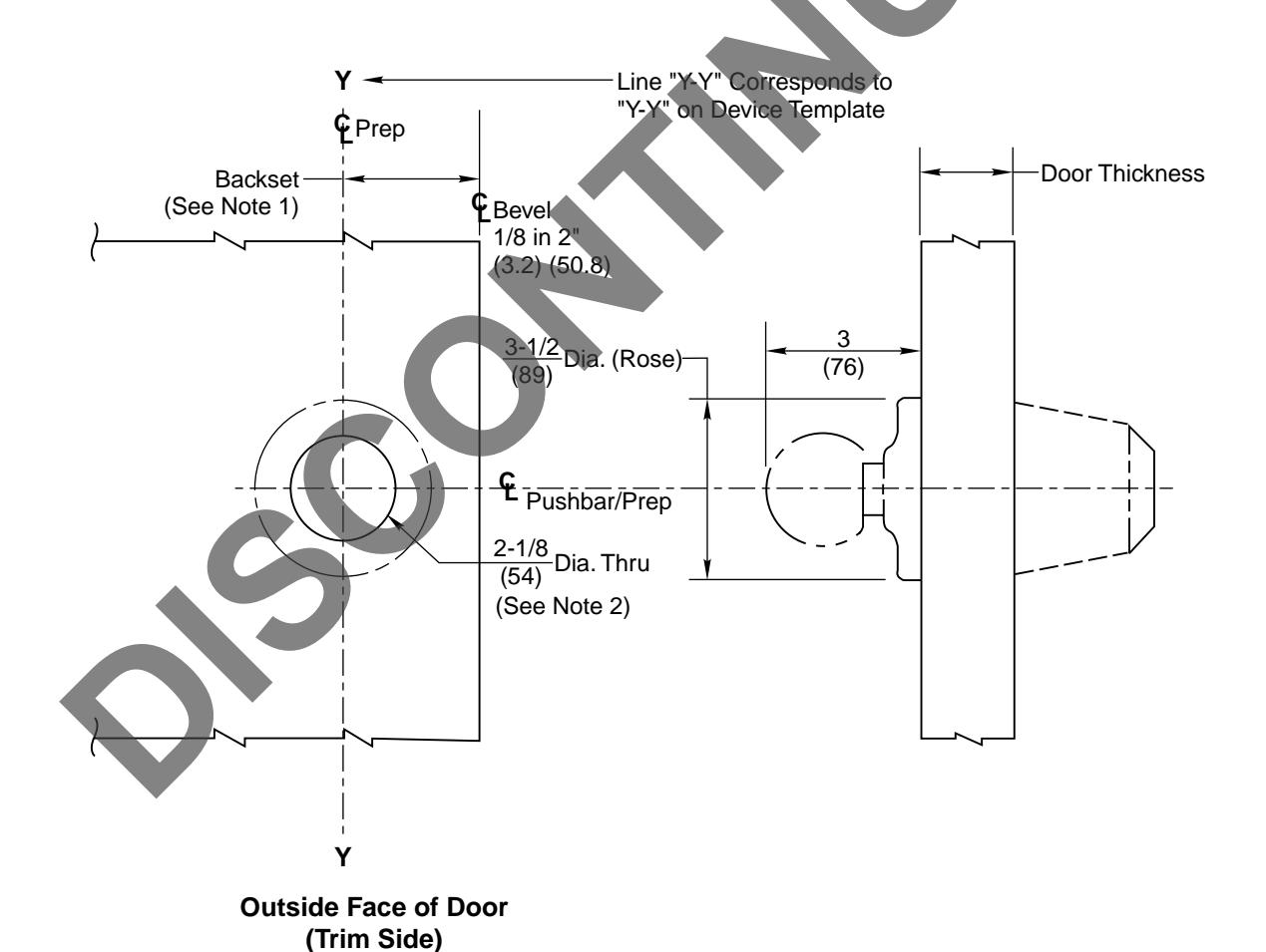 Corbin Russwin G1010 and G1050 Trim Template_T30945 image on page 1