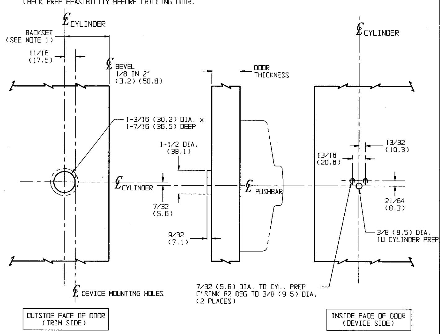 Corbin Russwin K157 Trim for ED5200, ED5400, ED5800 Wide Stile Rim, CVR, SVR Metal, Wood, or Composite Door Temp…_T30886 diag