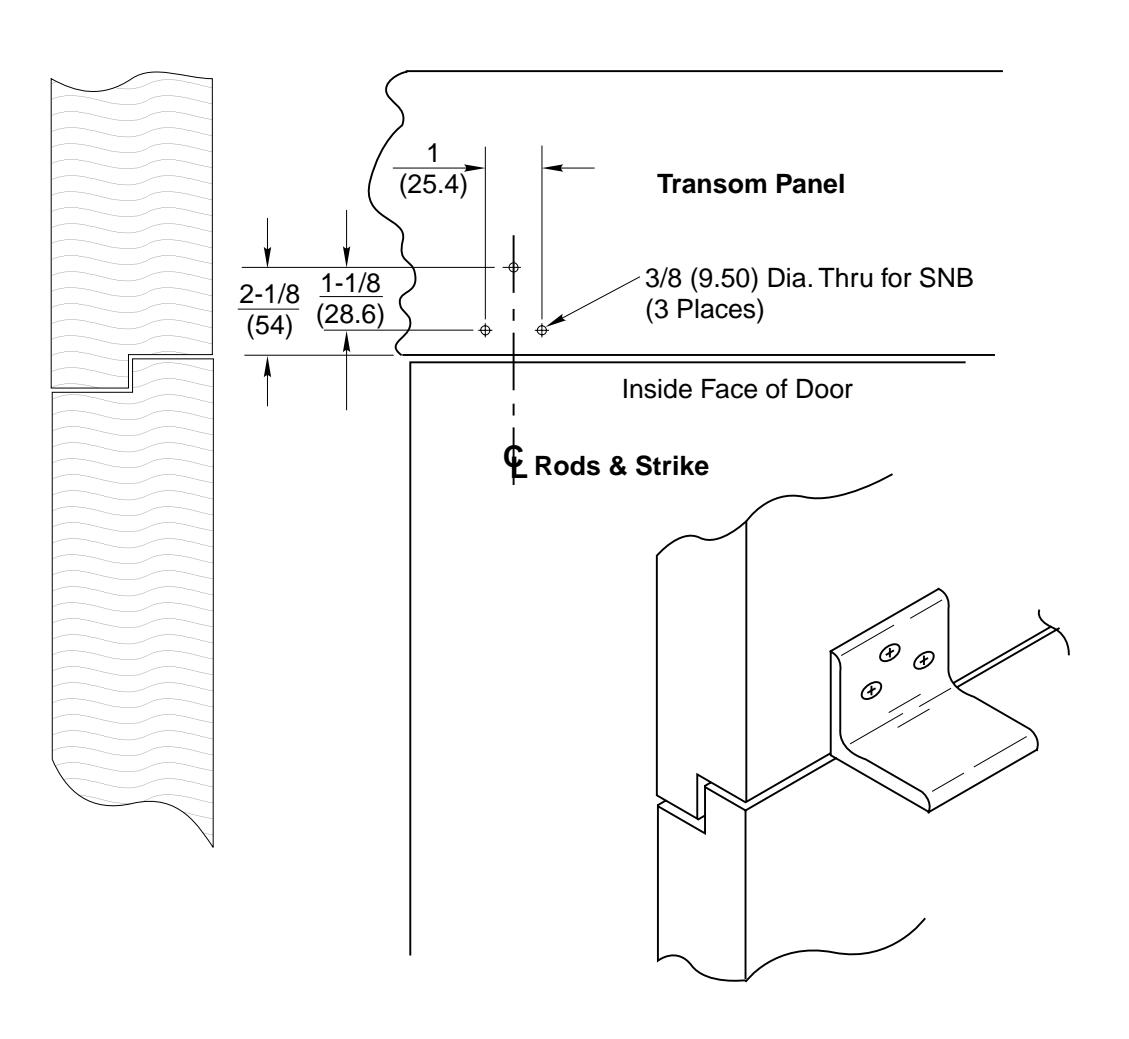 Corbin Russwin M67 (650F87) Auxiliary Bracket for ED5400 Wide Stile SVR Application to Flush Wood Transom Templa…_T30920 imag