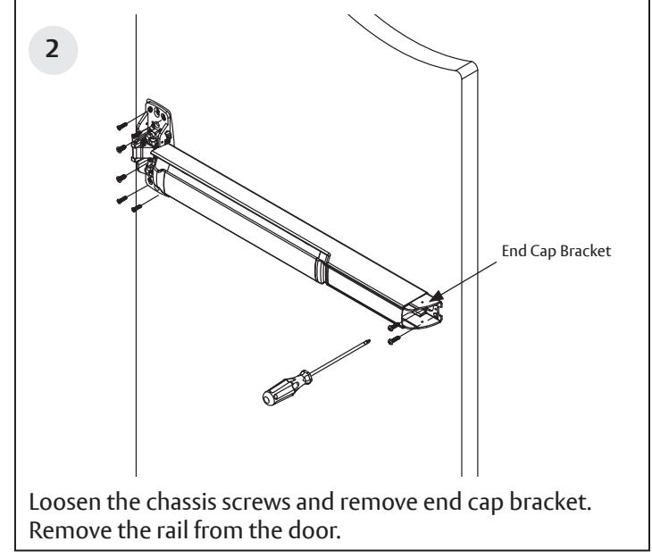 Corbin Russwin MELR Retrofit Kit for PED4000 and PED5000 Series Narrow and Wide Stile Installation Instructions_FM805 diagram