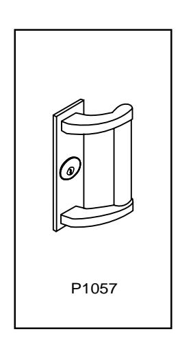 Corbin Russwin P1057 Narrow Escutcheon Trim for ED4200, ED4400, ED4800 Narrow Stile Rim, CVR, SVR Metal Door Tem…_T30938 imag