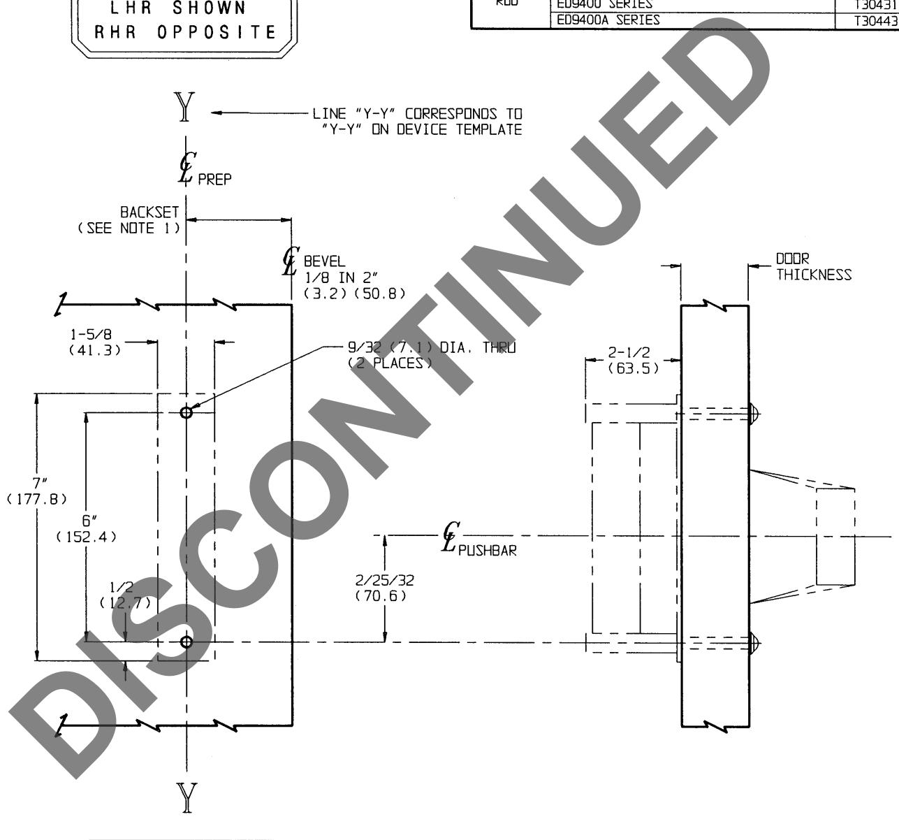 Corbin Russwin P350 Trim Template_T30486 diagram on page 1