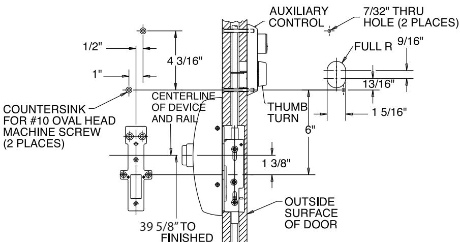 Corbin Russwin PED159, PED155, PED159WD, and PED155WD Auxiliary Control for PED4800, PED5800 Narrow and Wide Sti…_FM586 diagr