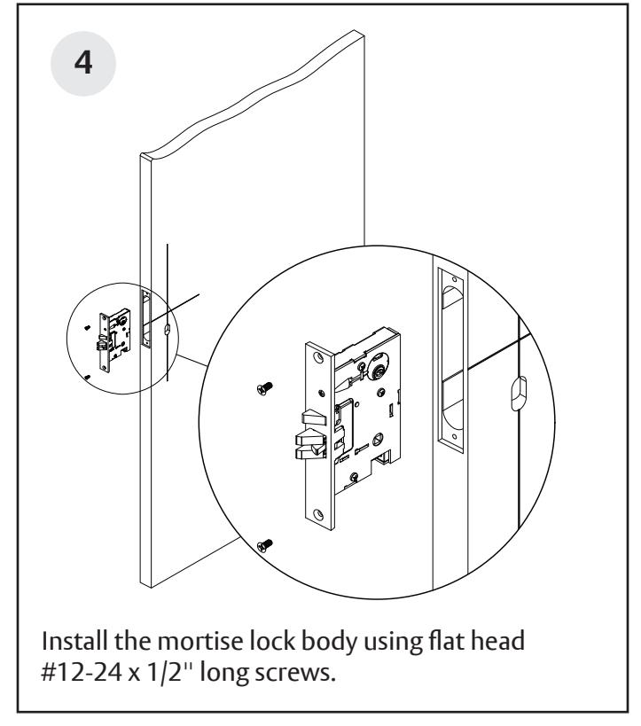 Corbin Russwin PED4000 Series PED4600(A) Narrow Stile Mortise Installation Instructions_FM579 diagram on page 5