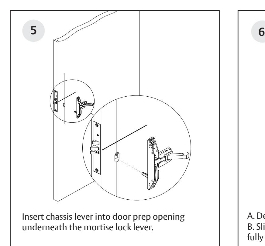 Corbin Russwin PED4000 Series PED4600(A) Narrow Stile Mortise Installation Instructions_FM579 diagram on page 6