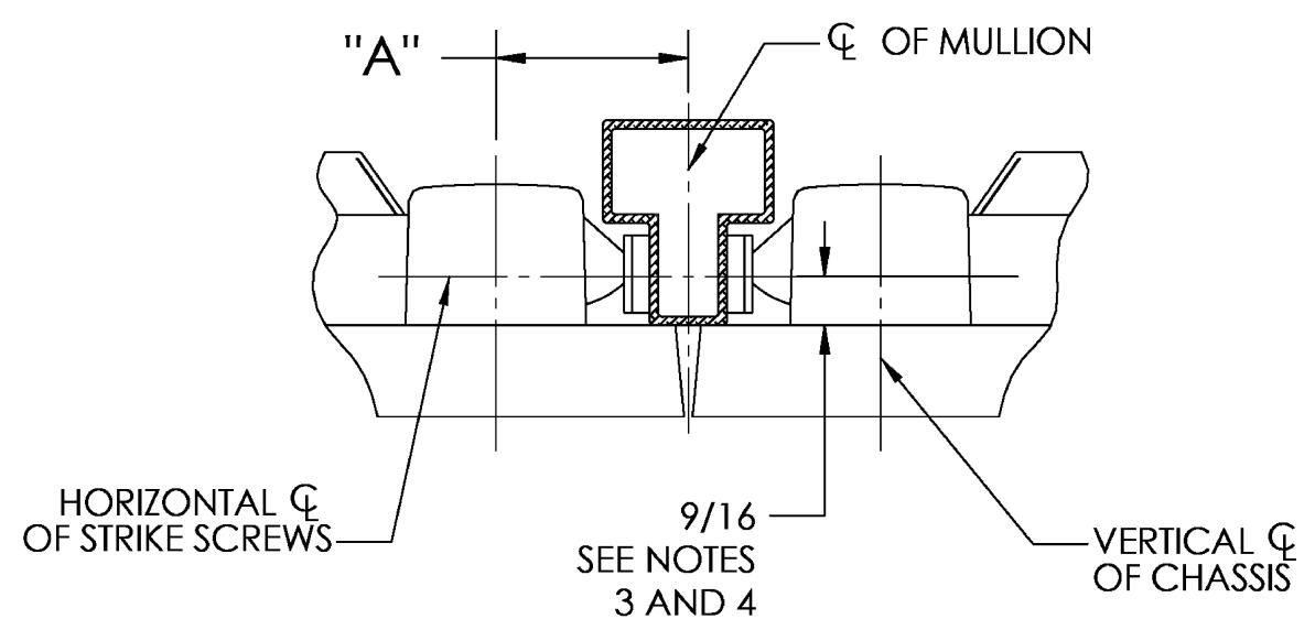 Corbin Russwin PED4200 and PED5200 and SARGENT PE8500 and PE8800 656 Double Door Strike Template_MEDT74 diagram on page 1
