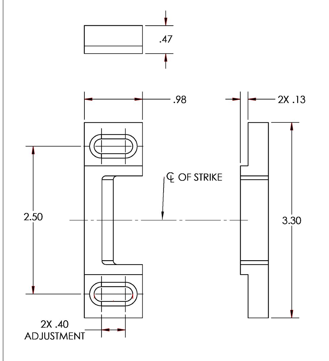 Corbin Russwin PED4200 and PED5200 and SARGENT PE8500 and PE8800 656 Double Door Strike Template_MEDT74 image on page 1