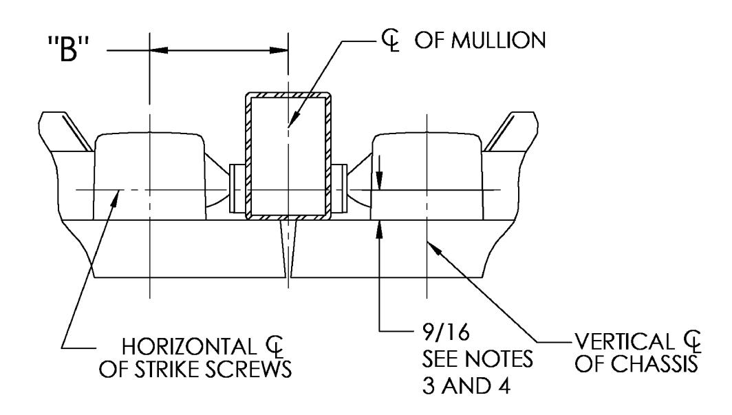Corbin Russwin PED4200 and PED5200 and SARGENT PE8500 and PE8800 656 Double Door Strike Template_MEDT74 diagram on page 1