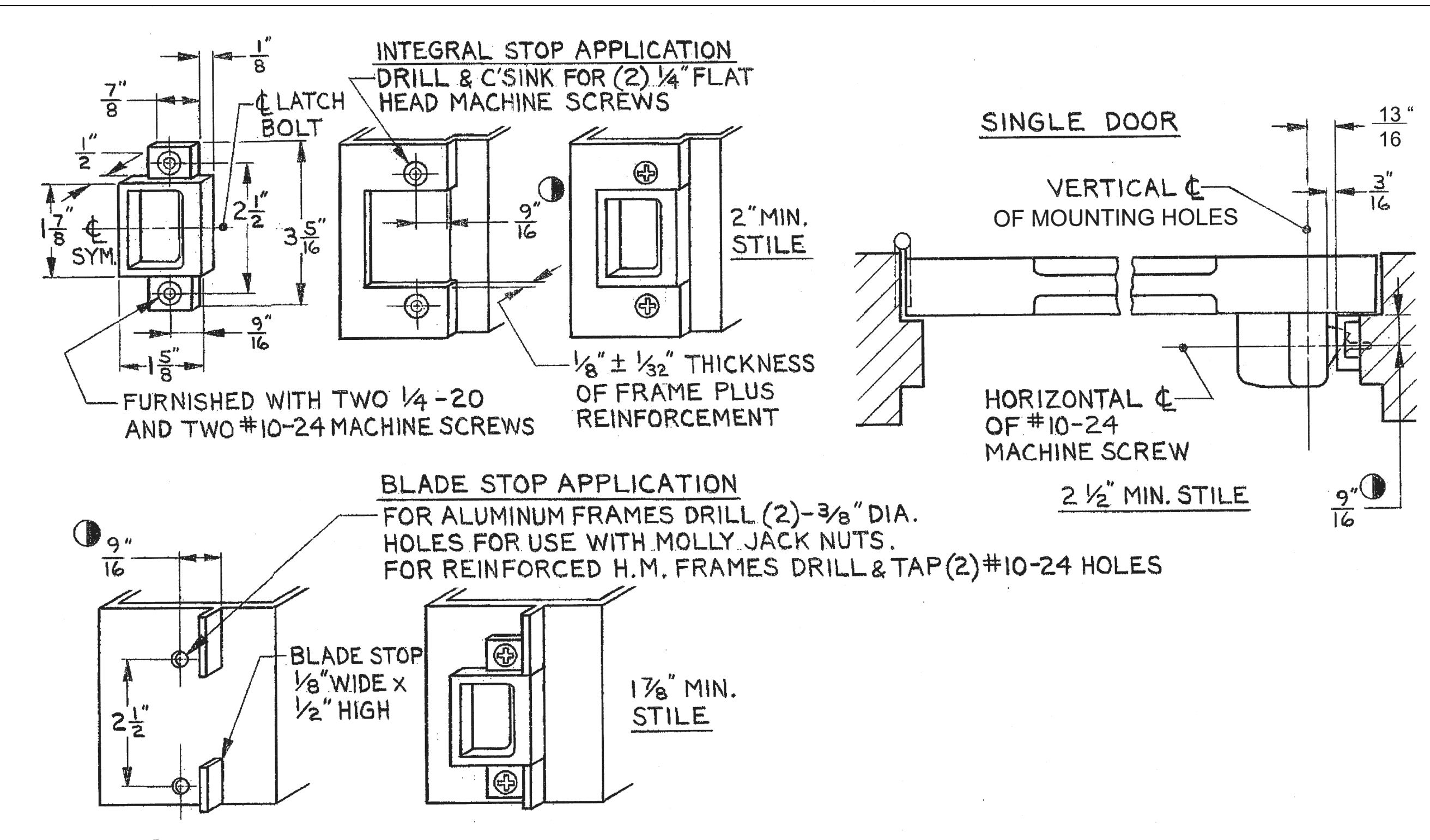 Corbin Russwin PED4200 and SARGENT PE8500 Narrow Stile Rim for Metal and Aluminum Doors 657 Universal Strike, Bla…_MEDT37 dia