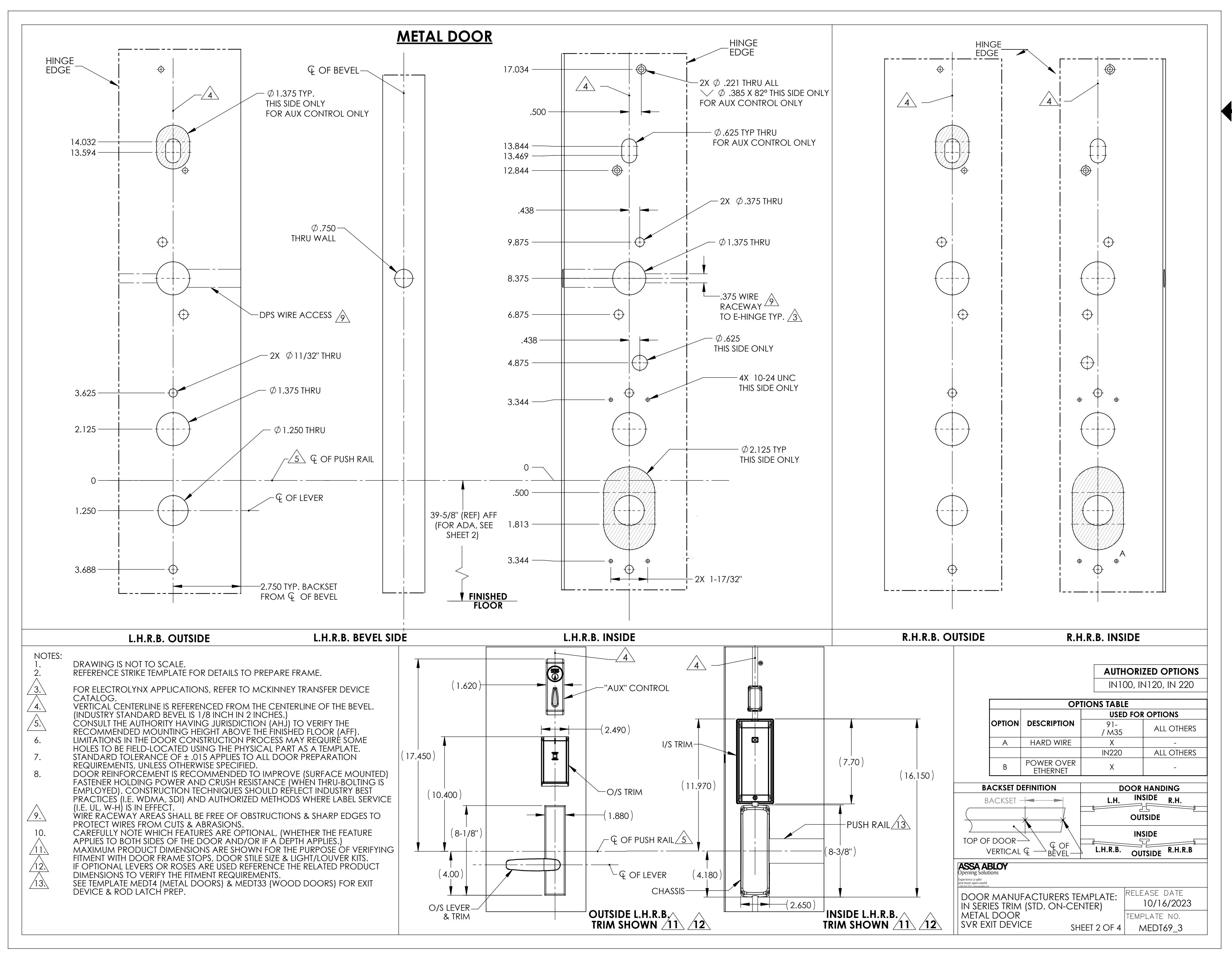 Corbin Russwin PED5400 SARGENT PE8700 Wide Stile SVR with IN100, IN120, and IN220 Series for Wood and Metal Door…_MEDT69 diag