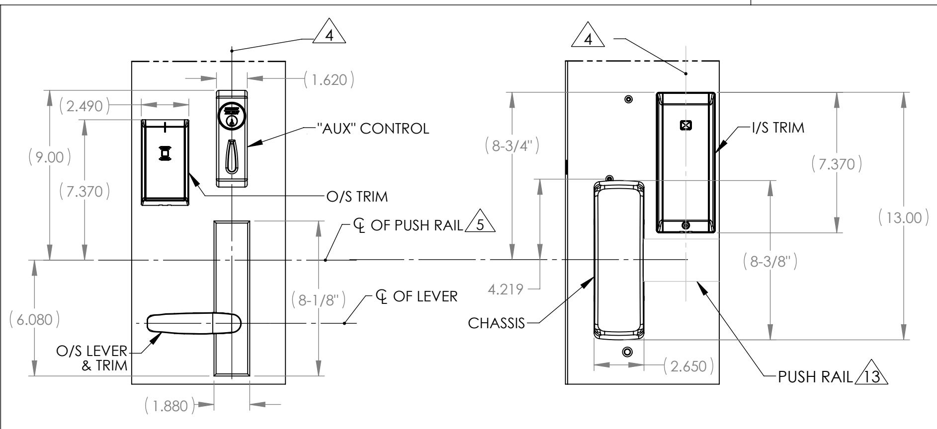 Corbin Russwin PED5800 SARGENT PE8600 Wide Stile CVR with IN100, IN120, and IN220 Series for Wood and Metal Door…_MEDT68 diag