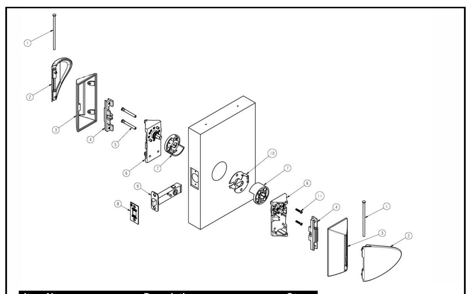 Corbin Russwin Push, Pull Paddle Trim for HP3000 Series Tubular Locks Installation Instructions_FM333 image on page 1