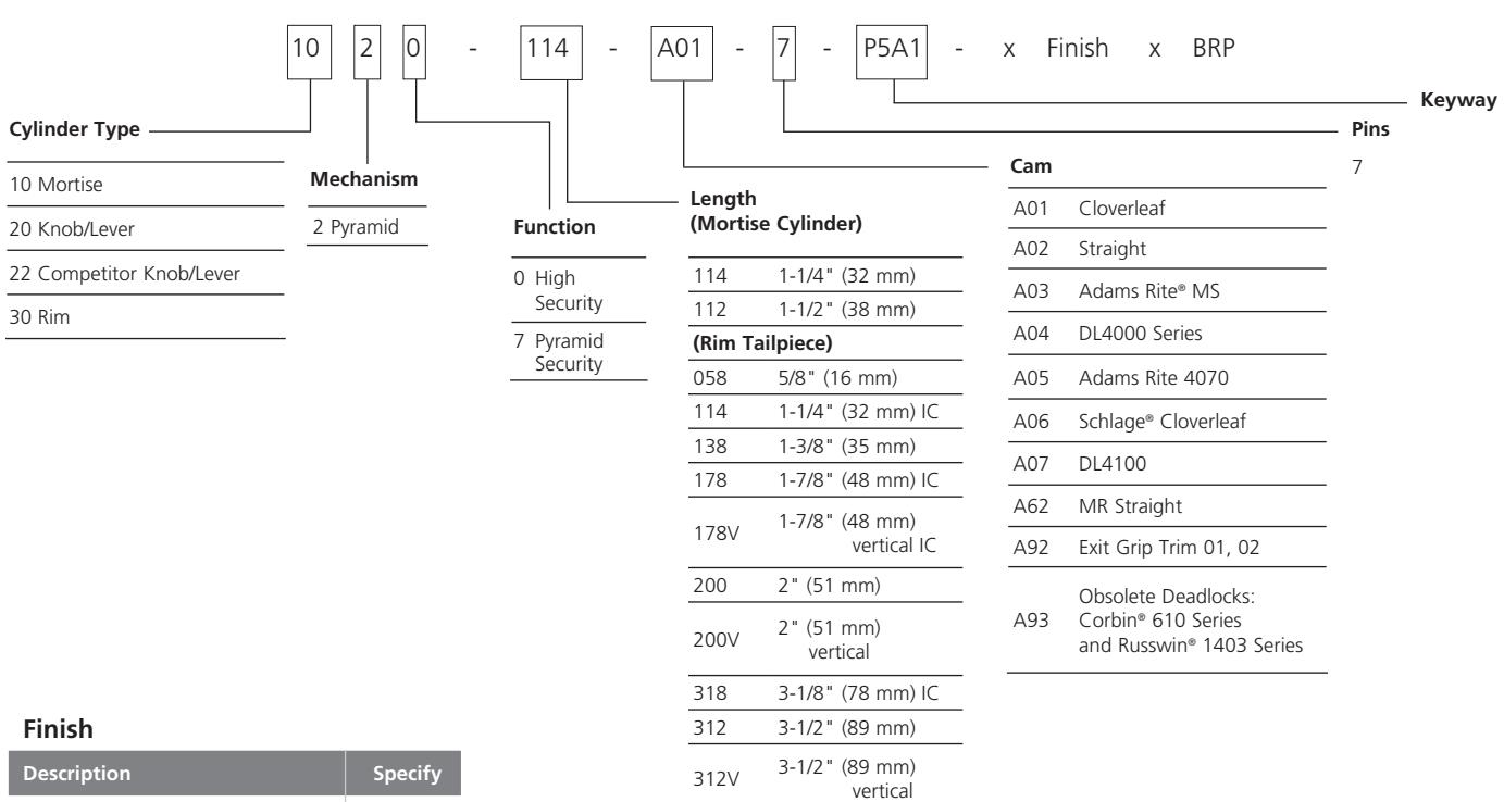 Corbin Russwin Pyramid Security and High-Security Cylinder Catalog_45420 diagram on page 12