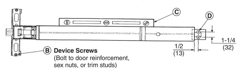 Corbin Russwin Security Deadbolt Rim Exit Device ED4200 Series Installation Instructions diagram on page 4
