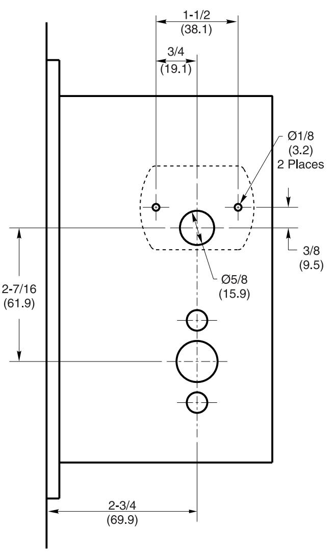 Corbin Russwin Status Indicator Option for ML2000 Series Mortise Locks Template_T31085 diagram on page 1