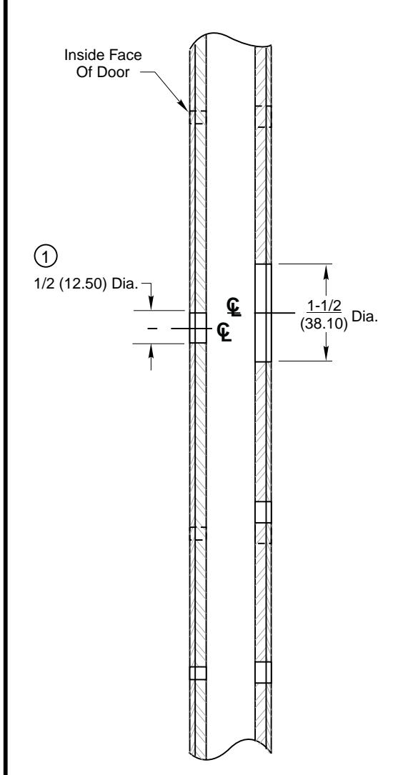 Corbin Russwin T1357 Trim for ED5200, ED5400, ED5800 Wide Stile Rim, CVR, SVR Metal Door Template_T30824 image on page 1