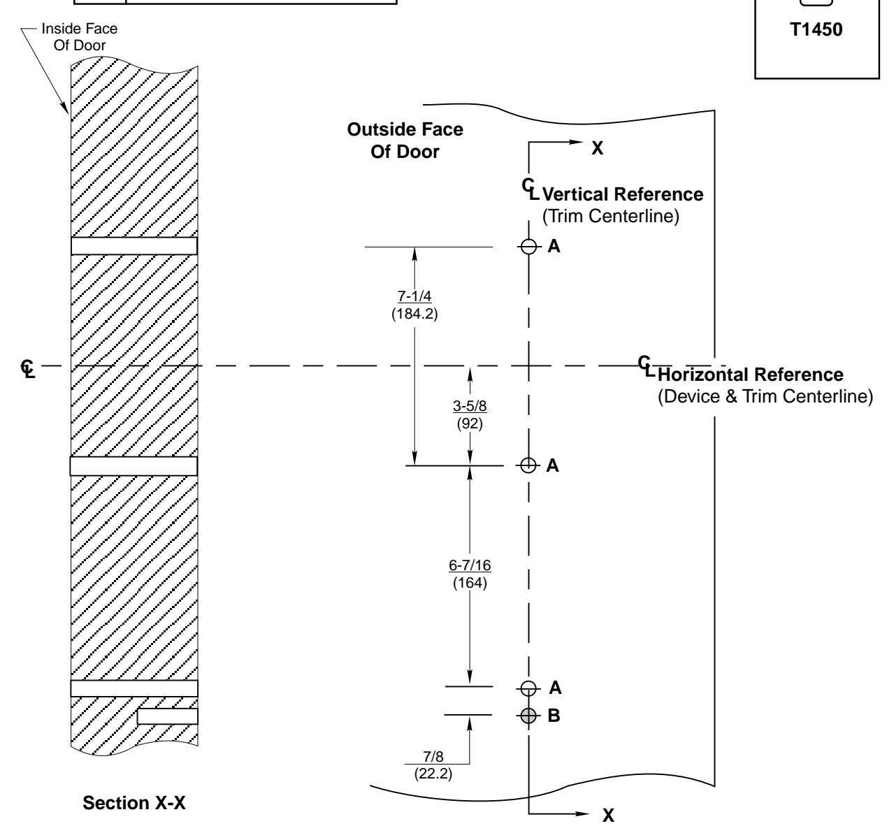 Corbin Russwin T1450 Narrow Escutcheon Trim for ED4200, ED4400, ED4800 Narrow Stile Rim, CVR, SVR Wood or Compos…_T30852 imag