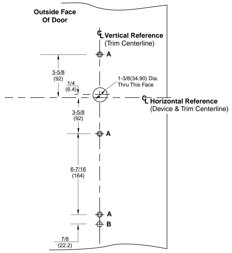 Corbin Russwin T1457 Narrow Escutcheon Trim for ED4200, ED4400, ED4800 Narrow Stile Rim, CVR, SVR Metal Door Tem…_T30814 diag