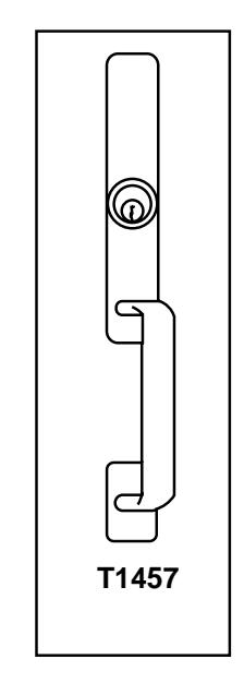 Corbin Russwin T1457 Narrow Escutcheon Trim for ED4200, ED4400, ED4800 Narrow Stile Rim, CVR, SVR Metal Door Tem…_T30814 imag