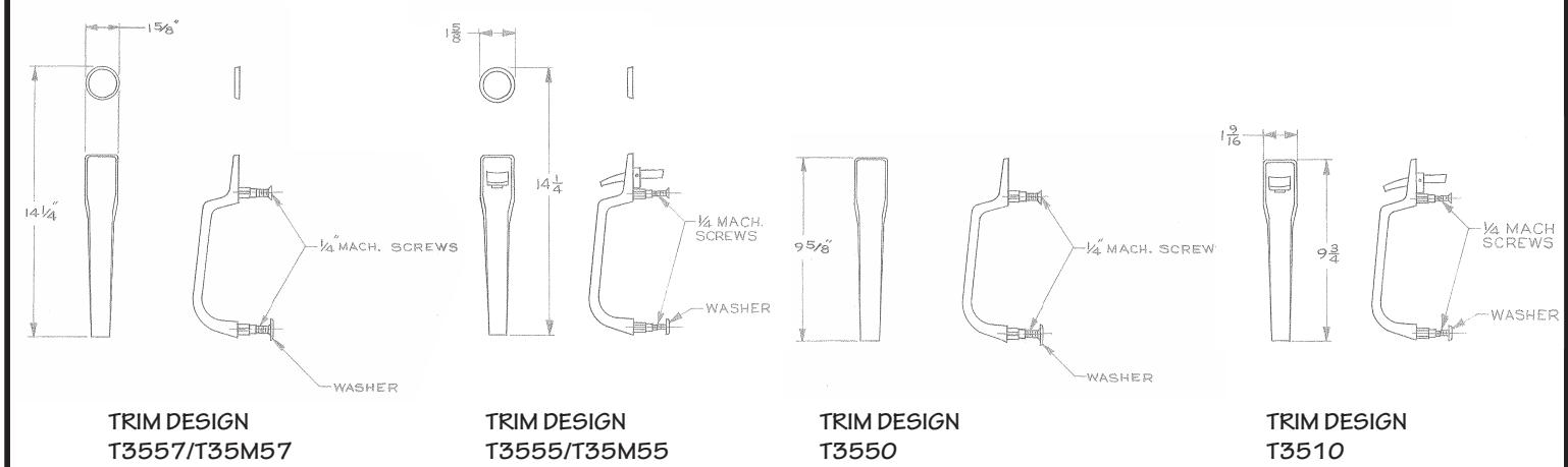 Corbin Russwin T35 Trim for ED3000, PED4000, and PED5000 Series Narrow and Wide Stile Template_T31211 diagram on page 1