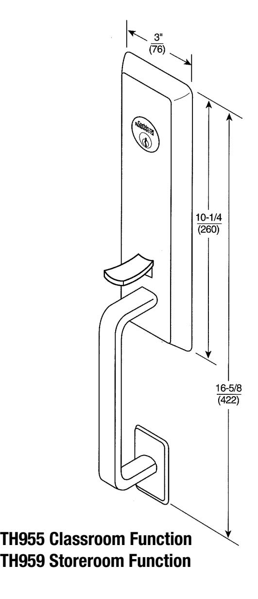 Corbin Russwin TH955 and TH959 Heavy Duty Thumbpiece Trim for ED5000 Series Wide Stile Metal, Wood or Composite …_FM259 image