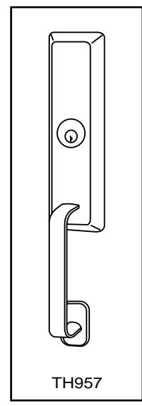 Corbin Russwin TH957 Trim for ED5200, ED5400, ED5800 Wide Stile Rim, CVR, SVR Metal Door Template_T31014 image on page 1