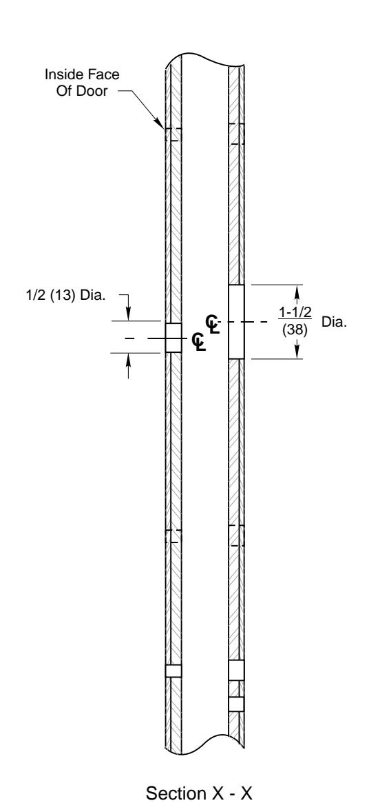 Corbin Russwin TH957 Trim for ED5200, ED5400, ED5800 Wide Stile Rim, CVR, SVR Metal Door Template_T31014 image on page 1
