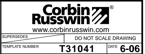 Corbin Russwin TH9M57 Trim for ED5600 Wide Stile Mortise Wood or Composite Door Template_T31041 diagram on page 1