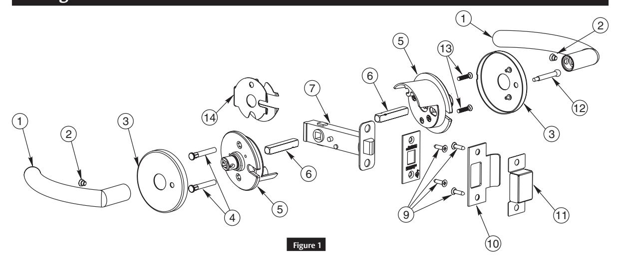 Corbin Russwin TL3700 Series Tubular Lockset Installation Instructions image on page 3