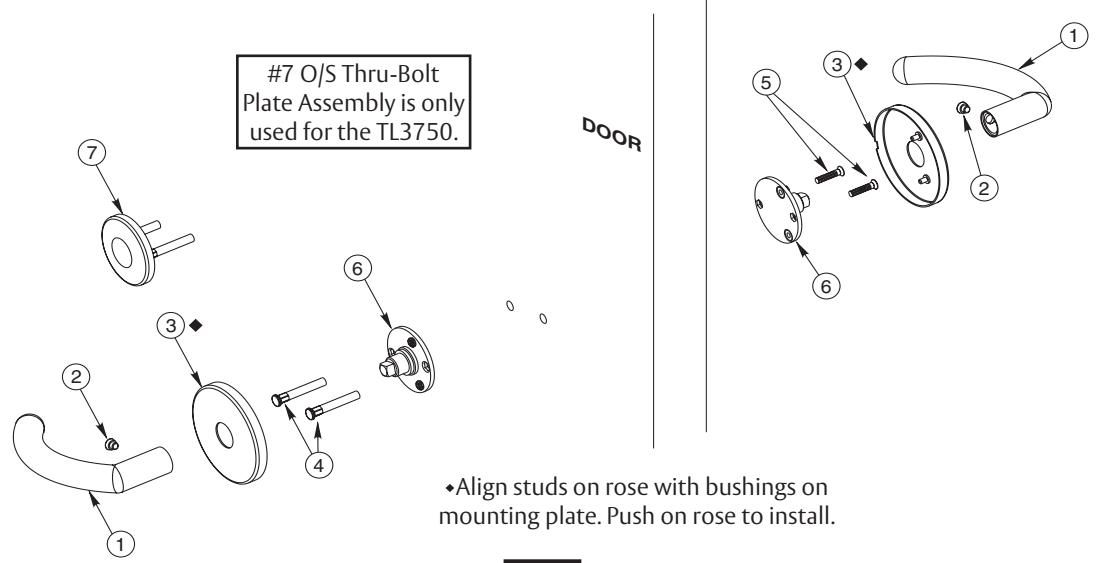 Corbin Russwin TL3700 Series Tubular Lockset Installation Instructions image on page 6
