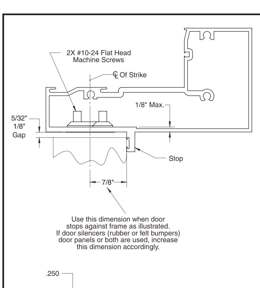Corbin Russwin Top and Bottom Strikes for MP9800 Series Multi-Point Locks Aluminum Doors Template_T31244 diagram on page 1