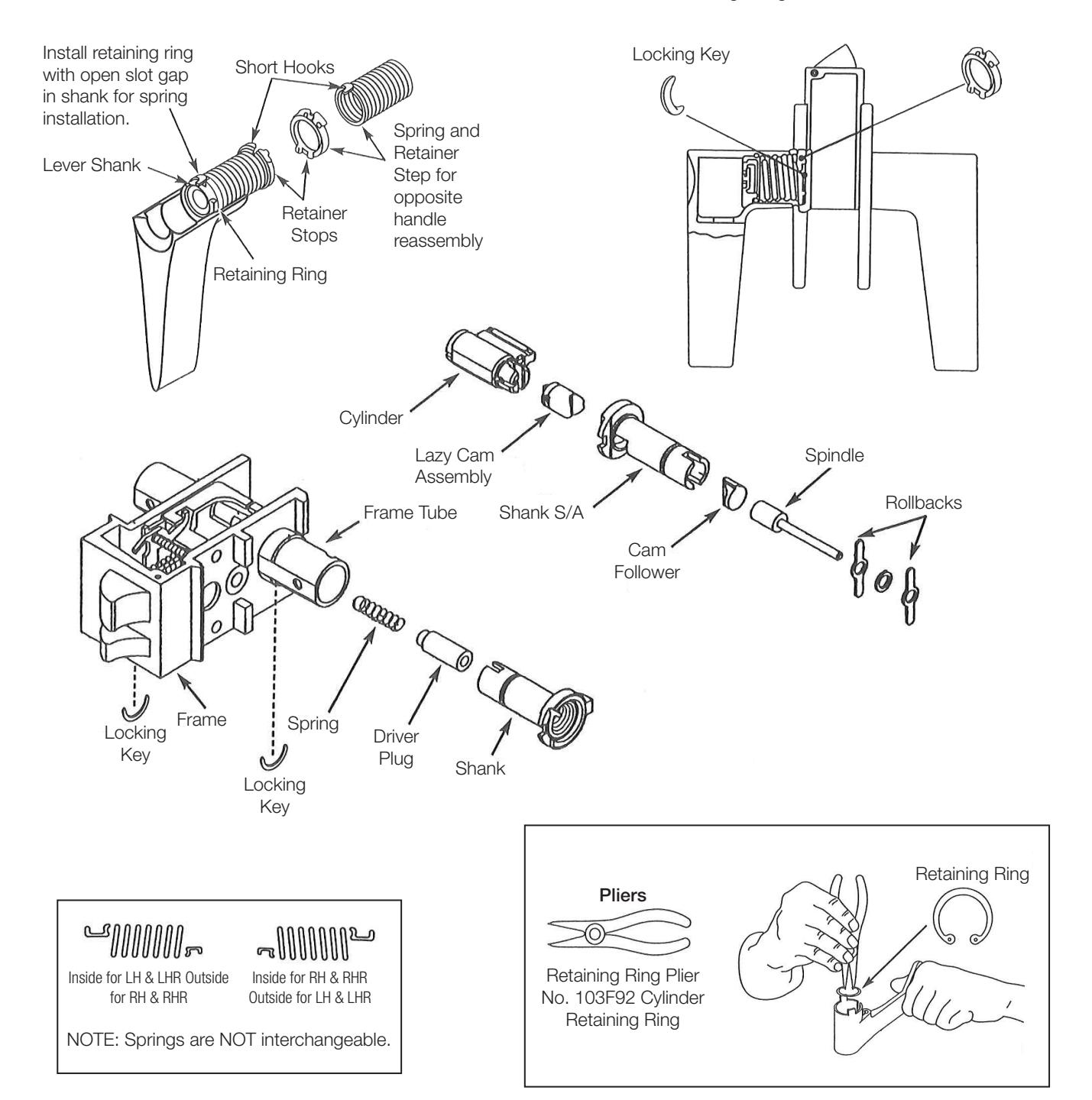 Corbin Russwin UT5200 Series Lever Handle Unit Lockset Installation Instructions diagram on page 1