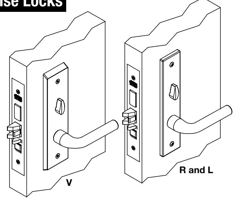 Corbin Russwin V, R, and L Escutcheon Trim for ML2000 Series Mortise Locks Installation Instructions_FM484 image on page 1
