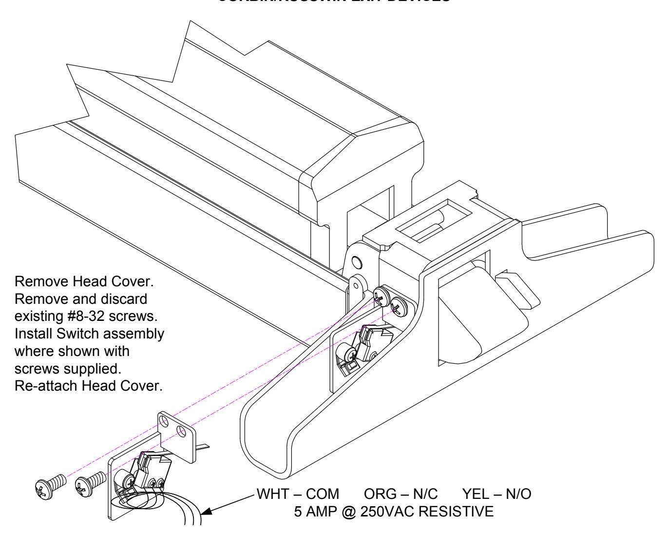 INSTALLATION INSTRUCTIONS LRCR1L LATCH SWITCH KIT CORBIN RUSSWIN EXIT DEVICES image on page 1