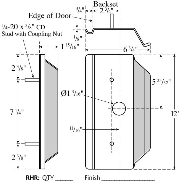 Rockwood VRT24 RT24C for Corbin Russwin ED5200 Series Exit Devices Order Form image on page 1
