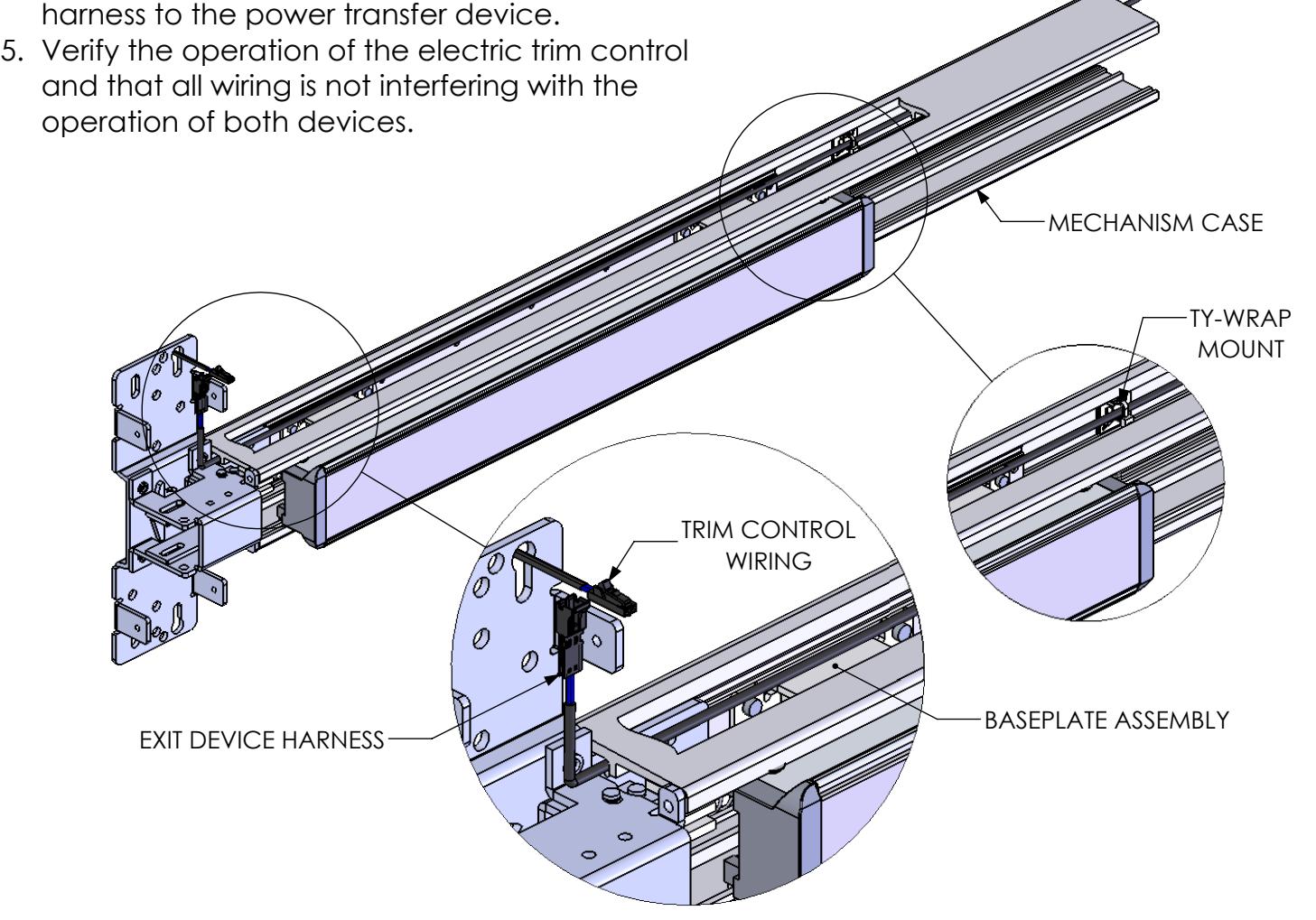 ACSI Electric Trim Control Instructions Motor Controlled Electric Locking Unlocking Hager 45CE – II-E1500-45 image on page 2