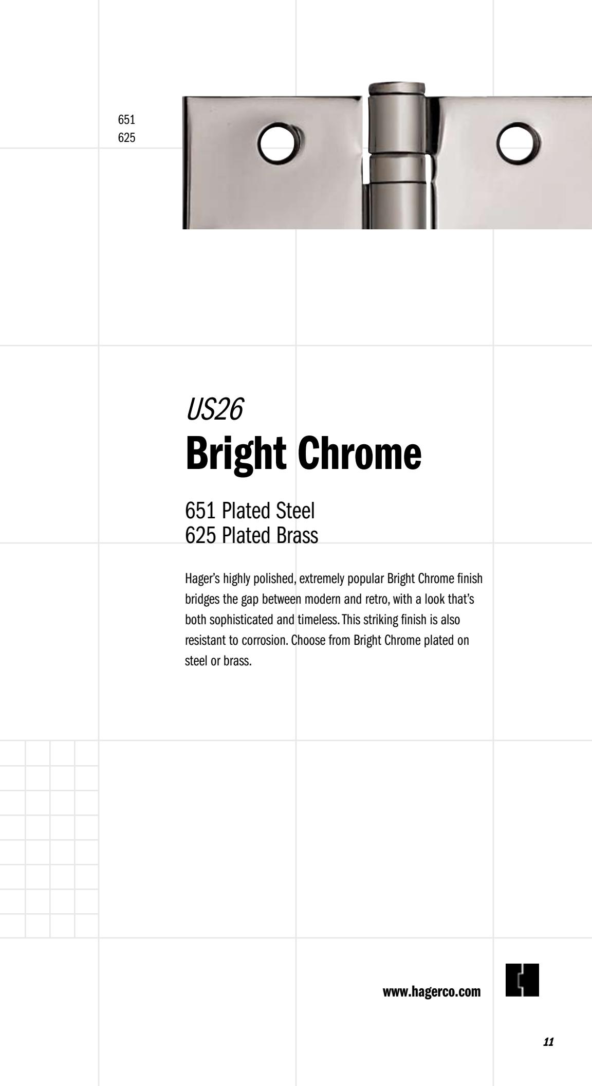 Hager 2009 Product Finishes Guide diagram on page 12