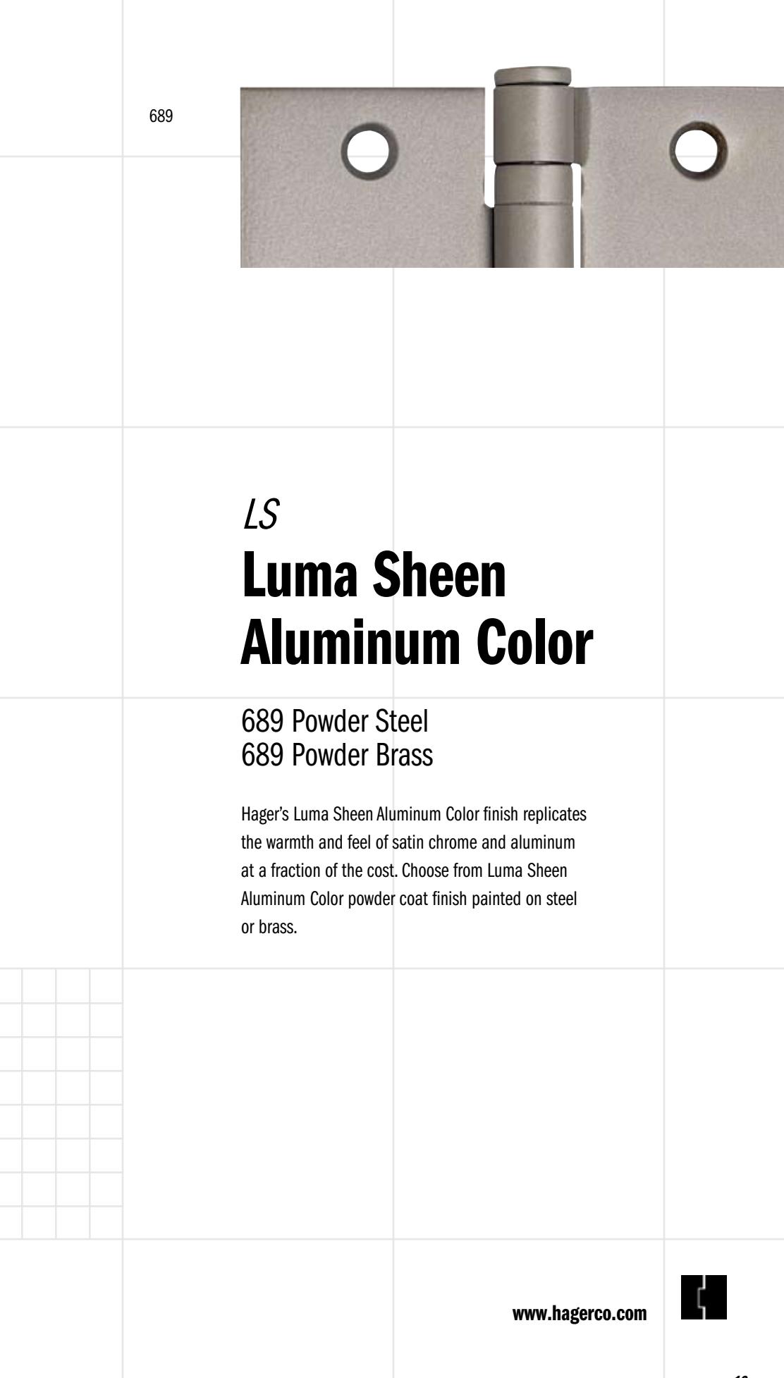 Hager 2009 Product Finishes Guide diagram on page 20
